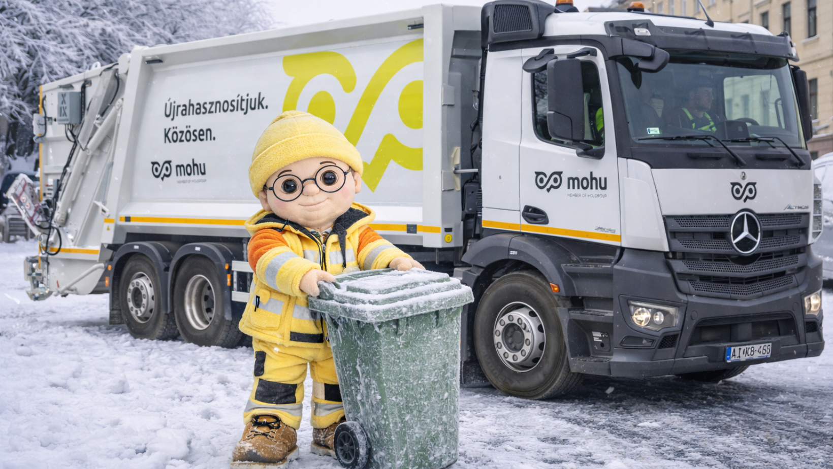 Befagyott kuka, kukáautó